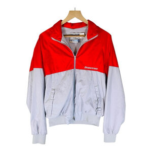 Vintage Bridgestone Racing Jacket Mens Medium Red Gray Retro Swingster Auto‎